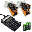 Fenix ARE-C2 four bays Li-ion  Ni-MH advanced universal smart battery charger, Four Fenix 18650 ARB-L2S 3400mAh rechargeable batteries (For PD35 PD32 TK22 TK75 TK11 TK15 TK35 TK51) with EdisonBright Batteries sampler pack Fashion