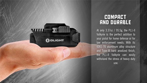 EdisonBright Olight PL1-II Valkyrie 450 lumen LED dedicated pistol light with Olight RCR123A lithium-ion battery, RCR123 battery and charger bundle Supply