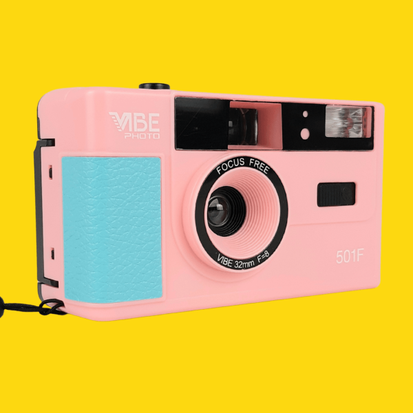 35mm Film Camera Reusable Starter Pack with Flash and 2 x 35mm Film - Pink Vibe on Sale