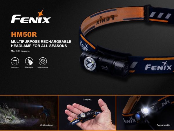 Brand New Fenix HM50R 500 Lumens  High-Performance light weight rechargeable LED multi-purpose headlamp Discount