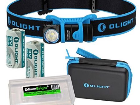 EdisonBright Olight H1 500 Lumen CREE LED headlamp in Carry case with 2 X Olight CR123 Lithium Batteries Battery case For Discount