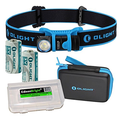 EdisonBright Olight H1 500 Lumen CREE LED headlamp in Carry case with 2 X Olight CR123 Lithium Batteries Battery case For Discount