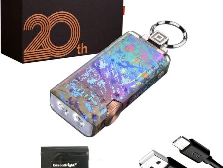 Fenix APX 20 Limited Edition 20th Anniversary Rechargeable Keychain Flashlight with EdisonBright Charging Adapter Supply