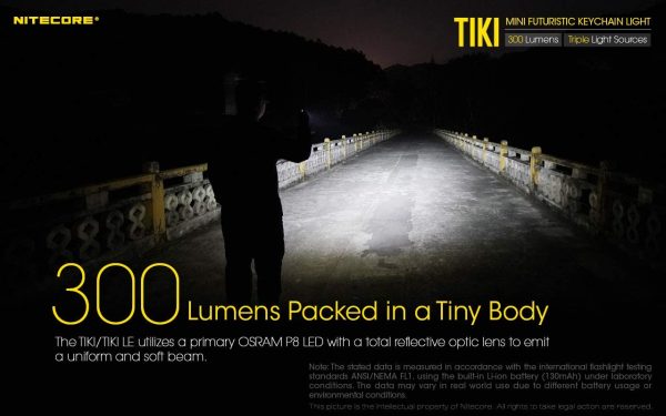 Nitecore TIKI LE 300 lumen micro USB rechargeable keychain flashlight police strobe with EdisonBright brand USB charging cable Hot on Sale