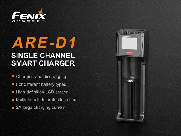 Fenix are-D1 USB Powered Smart Battery Charger for 21700 18650 16340 with EdisonBright BBX5 Battery Carry case For Discount