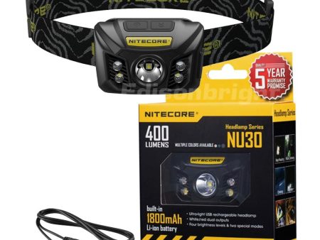 Nitecore NU30 400 Lumens USB Rechargeable Headlamp CREE XP-G2 S3 LED Built-In Li-Ion battery pack Sale