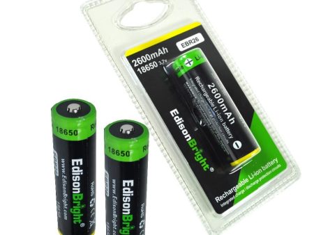 New 3 Pack Genuine EdisonBright EBR26 2600mAh 18650 Li-ion 3.7v rechargeable protected batteries For Sale