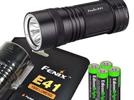 Fenix E41 Cree XM-L2 (U2) 1000 Lumen LED compact AA Flashlight searchlight with 8 AA Alkaline batteries including 4 X EdisonBright AA Alkaline batteries Sale