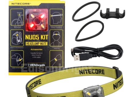 New Nitecore NU05 35 Lumens LED Headlamp Mate cautionary RED   White light flasher For Discount