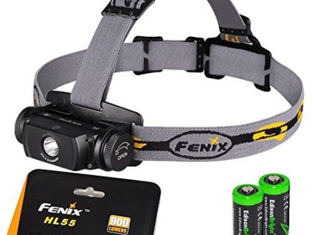 Fenix HL55 900 Lumen CREE XM-L2 T6 LED Headlamp with 2 X EdisonBright CR123A Lithium batteries Cheap