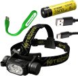 Nitecore HC65 V2 1750 Lumens LED Compact headlamp with NL1835HP Rechargeable Battery and EdisonBright USB Powered LED Reading Light Fashion