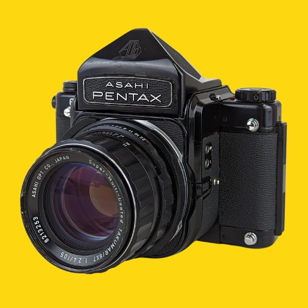 Asahi Pentax 67 MLU With 105mm F2.4 Takumar lens. 6X7 Medium Format Film Camera For Cheap