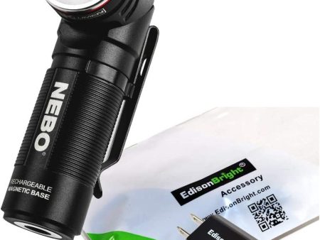 Nebo 6907 SWYVEL 1000 Lumen USB Rechargeable rotating head LED Flashlight Worklight, Rechargeable Li-ion Battery with EdisonBright USB Charger Bundle Cheap