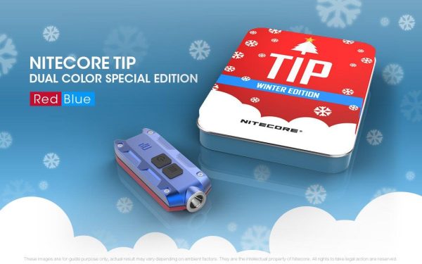 Nitecore TIP 360 Lumens Special Edition Winter Gift Set CREE XP-G2 S3 LED USB Rechargeable Keychain light  Red Blue or Red Green Supply