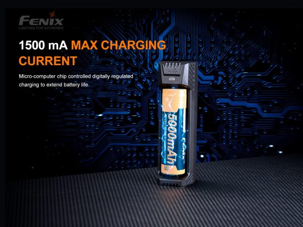 Fenix ARE-X1 V2.0 USB Powered Smart Battery Charger with EdisonBright BBX3 Battery Carrying case Supply