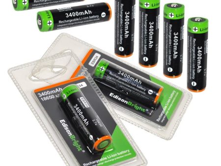 8 Pack EdisonBright EBR34 3400mAh 18650 rechargeable Li-ion protected batteries Online Hot Sale