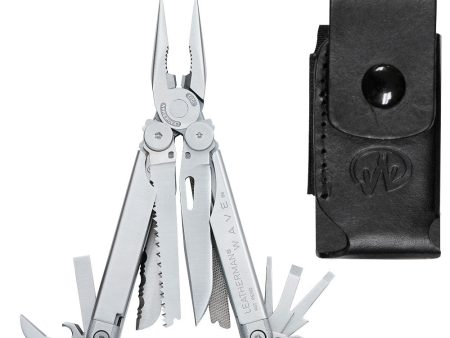 Leatherman Wave 830037 stainless-steel finish Multi-tool with leather sheath Fashion