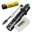 NITECORE P12GTS 1800 Lumen high Intensity CREE LED tactical flashlight, rechargeable battery, charger with EdisonBright BBX3 battery case bundle Discount