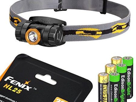 Fenix HL25 280 Lumen light weight CREE XP-G2 R5 LED Headlamp (Champagne Gold color) with 3 X EdisonBright AAA alkaline batteries bundle Sale