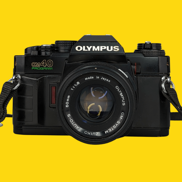 BRAND NEW - Olympus OM40 Program Black 35mm SLR Film Camera with Olympus Prime Lens Fashion