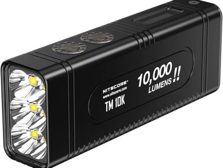 Nitecore TM10K TM10K Tiny Monster 10,000 Lumen Burst Rechargeable Flashlight, Black Supply