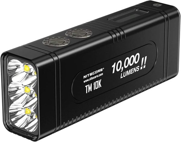 Nitecore TM10K TM10K Tiny Monster 10,000 Lumen Burst Rechargeable Flashlight, Black Supply