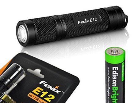 Fenix E12 CREE XP-E2 130 Lumen LED flashlight with EdisonBright AA alkaline battery. E11 upgrade. Sale