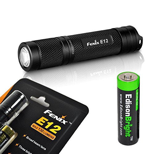 Fenix E12 CREE XP-E2 130 Lumen LED flashlight with EdisonBright AA alkaline battery. E11 upgrade. Sale