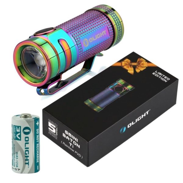 Limited Edition Titanium Olight Smini 550 Lumens LED Flashlight S mini rainbow Discount