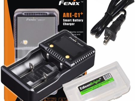 Fenix are-C1+ Plus Universal Smart Digital Display Battery Charger with EdisonBright Battery Carry case Sale