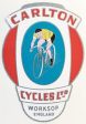 CARLTON  man on bike  type head seat transfer. For Cheap