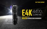 Nitecore E4K 4400 Lumen high powered Flashlight with 5000mAh 2X rechargeable Batteries and EdisonBright battery carrying case bundle Online