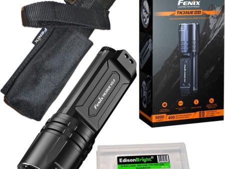 Fenix TK35 Ultimate Edition V2.0 (TK35UEV2) 5000 Lumen LED Tactical Flashlight with EdisonBright Battery Carrying case (Batteries not Included) Fashion