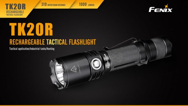 FENIX TK20R USB Rechargeable 1000 Lumen Cree LED tactical Flashlight with battery Supply