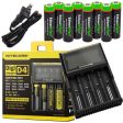 Nitecore D4 4 Slot Smart Battery Charger for Li-ion, IMR, LiFePO4 26650 18650 18350 16340 RCR123 14500 Ni-MH Ni-Cd AA AAA AAAA C Batteries w  8 x EdisonBright Ni-MH Rechargeable AA Batteries Bundle Fashion