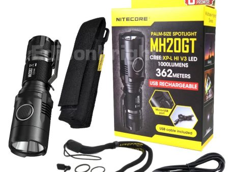 Nitecore Multitask Hybrid MH20GT USB Rechargeable Palm-Sized Spotlight  CREE XP-L HI V3 LED 1000 Lumens  Uses 1 x 18650 or 2 x CR123As batteries Online Sale