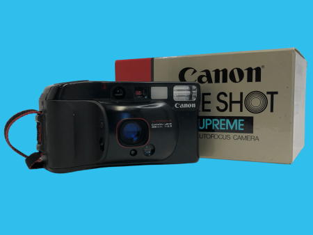 Canon Sure Shot Supreme 35mm Film Camera Point and Shoot with Black Leather Canon Case and ORIGNAL BOX Online now