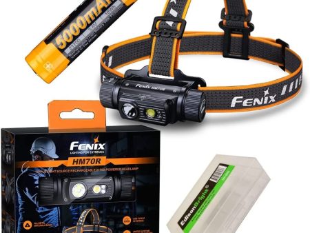 Fenix HM70R 1600 Lumen Rechargeable White red LED Headlamp with EdisonBright Battery Carrying case Bundle Fashion