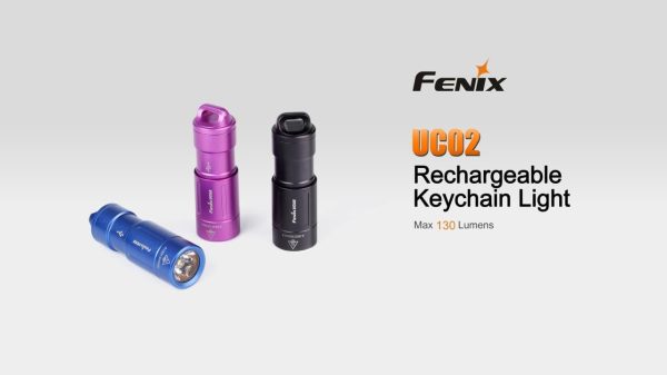 FENIX UC02 USB Rechargeable 130 Lumen Cree LED keychain Flashlight (Black) EDC Online now