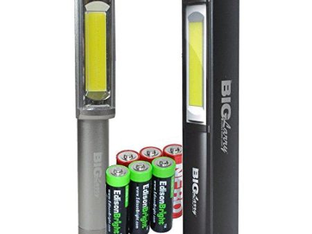 Nebo 6306 Big Larry 400 lumen (grey color) Flashlight COB LED Magnetic Worklight with 3 X EdisonBright AA Alkaline batteries bundle Sale