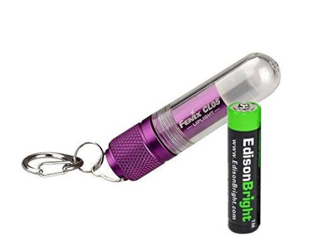 Fenix CL05 8 Lumen LipLight LED EDC tri-color light Emergency lamp (Purple body) with EdisonBright AAA battery bundle Online Sale