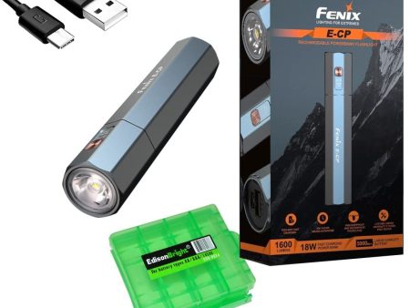 Fenix E-CP 1600 Lumen Rechargeable EDC Flashlight powerbank with EdisonBright Cable Carrier case Online