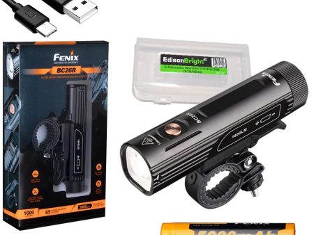 Fenix BC26R 1600 Lumen Rechargeable Bike Light with Edisonbright Battery Carrying case Fashion