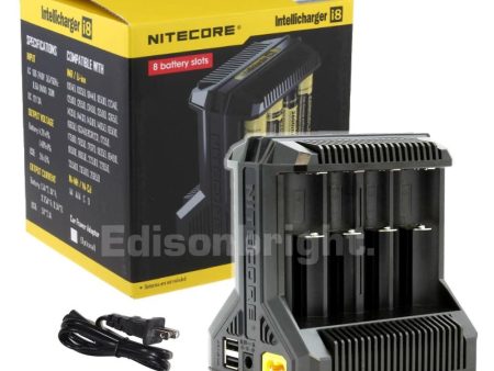 New Nitecore i8 smart batteries charger with 8 independent channels & PowerBank compatible For Cheap