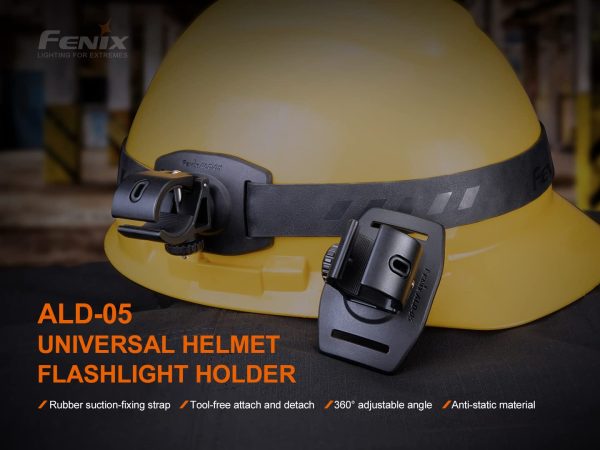 Fenix ALD-05 Universal Helmet Flashlight Holder Bundle with EdisonBright Accessory case on Sale