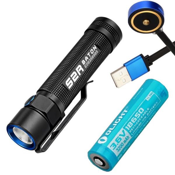 Brand New Olight S2R Baton 1020 Lumens magnetic USB rechargeable LED Flashlight battery Supply