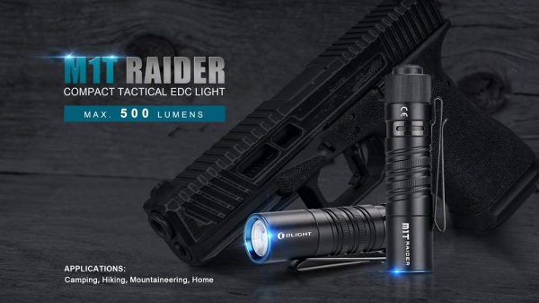 OLIGHT M1T Raider 500 lumen Portable Mini Compact EDC Tactical Light with EdisonBright CR123A battery For Discount