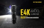 Nitecore E4K 4400 Lumen high powered Flashlight with 5000 mAh rechargeable Battery and EdisonBright battery carrying Case bundle Hot on Sale