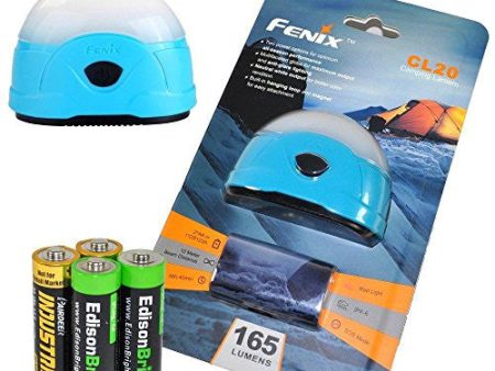 Fenix CL20 165 Lumen dedicated camping light (blue body) with 2X EdisonBright AA Alkaline batteries Hot on Sale