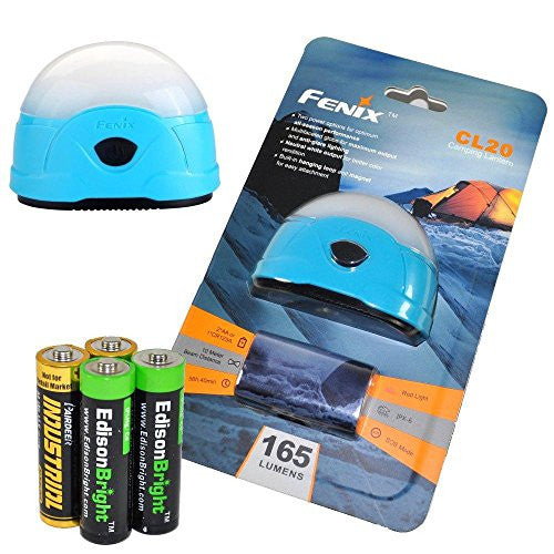 Fenix CL20 165 Lumen dedicated camping light (blue body) with 2X EdisonBright AA Alkaline batteries Hot on Sale